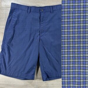 Callaway Mens‎ Golf Shorts Size 32 Plaid Checkered Blue Gray Outdoor